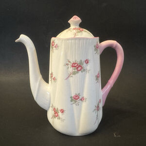 Vtg Shelley Dainty Rose Spray Coffee Pot / Teapot 40 oz Rare Pink